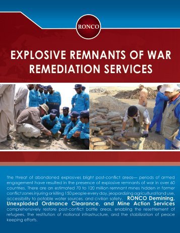 explosive remnants of war remediation services - RONCO ...