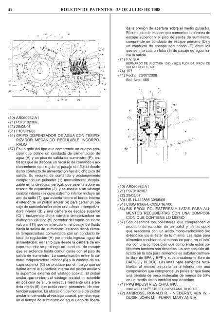 boletin de patentes - Instituto Nacional de la Propiedad Industrial