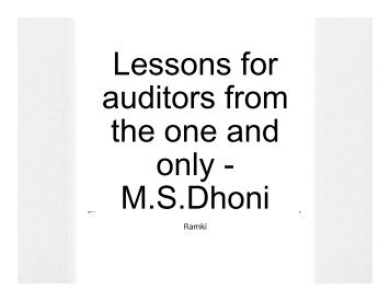 What auditors can learn from MS Dhoni