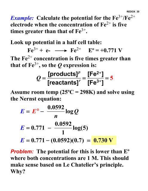 REDOX & Electrochemistry - LSU Chemistry