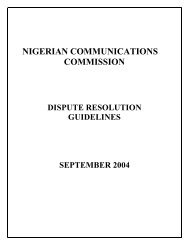 Guidelines for Dispute Resolution - Nigerian Communications ...