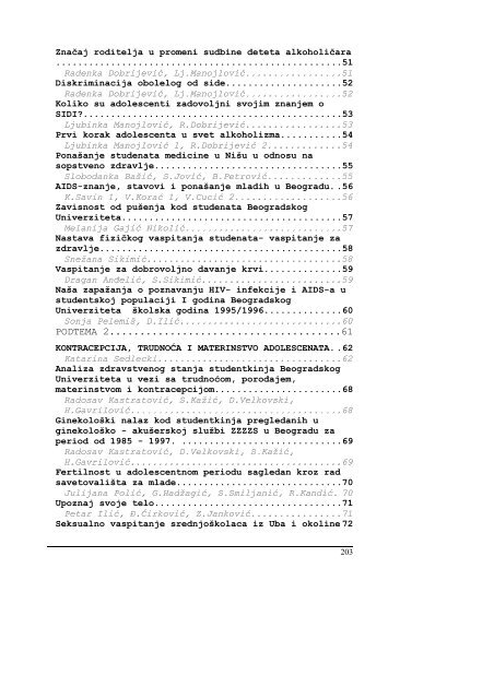 Zbornik radova 1997. - Zavod za zdravstvenu zaÅ¡titu studenata ...