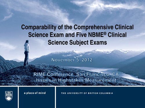 Comparability of the Comprehensive Clinical Science Exam and ...