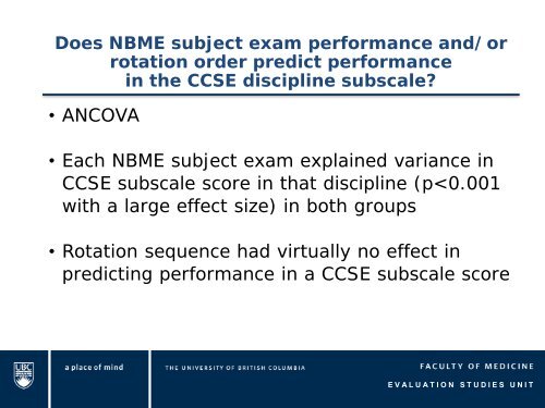 Comparability of the Comprehensive Clinical Science Exam and ...