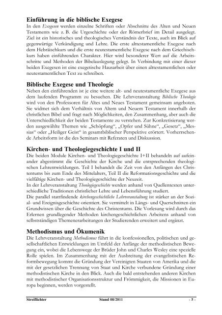 "Streiflichter" herunterladen - Theologische Hochschule Reutlingen