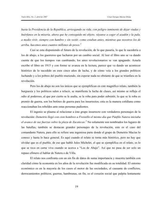 Los de abajo: una perspectiva a casi 100 aÃ±os de nuestra revoluciÃ³n