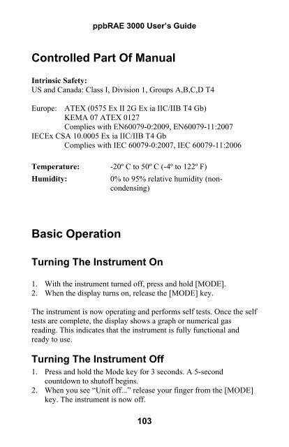 RAE ppbRAE 3000 User's Guide - Geotech