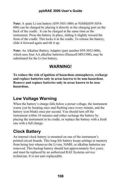 RAE ppbRAE 3000 User's Guide - Geotech