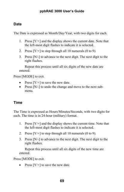 RAE ppbRAE 3000 User's Guide - Geotech