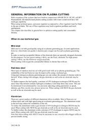 general information on plasma cutting - SPT Plasmateknik AB