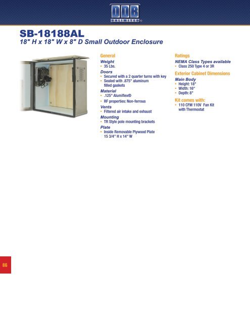 Indoor and Outdoor Enclosures - DDB Unlimited, Inc.