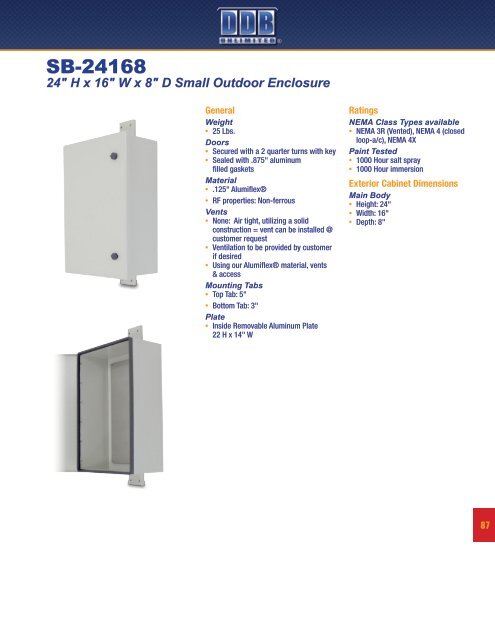 Indoor and Outdoor Enclosures - DDB Unlimited, Inc.