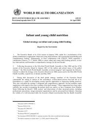 WORLD HEALTH ORGANIZATION Infant and young child nutrition