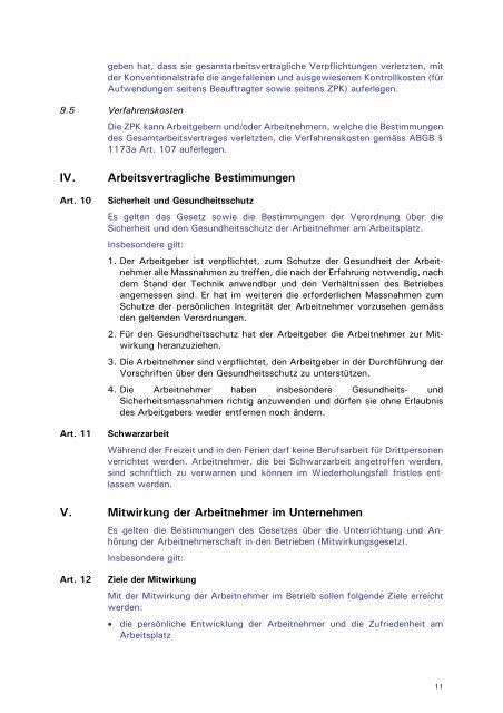 Gesamtarbeitsvertrag 2008-2010 - Wirtschaftskammer Liechtenstein