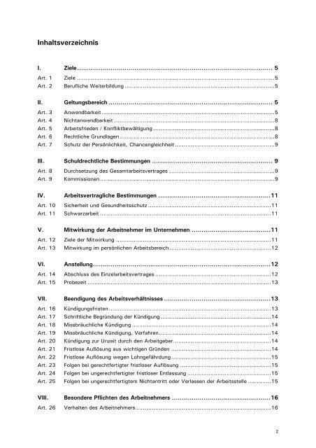 Gesamtarbeitsvertrag 2008-2010 - Wirtschaftskammer Liechtenstein