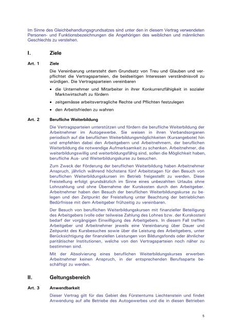 Gesamtarbeitsvertrag 2008-2010 - Wirtschaftskammer Liechtenstein