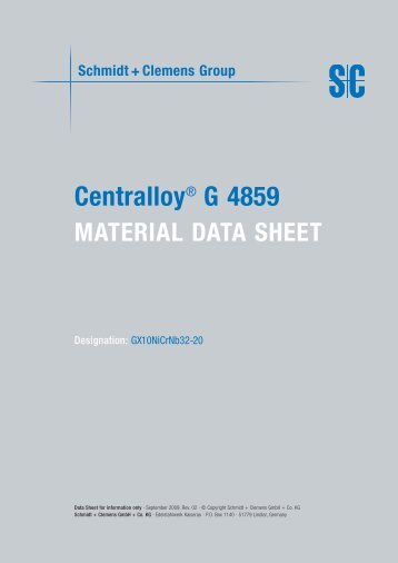 CentralloyÂ® G 4859 - Schmidt+Clemens