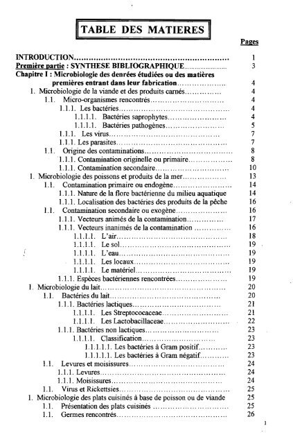 Contribution Ã  l'Ã©tude de la qualitÃ© bactÃ©riologique de ... - BEEP