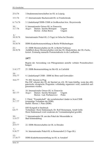 38 Jahre OL in der DDR - SV Wissenschaft Quedlinburg e.V.