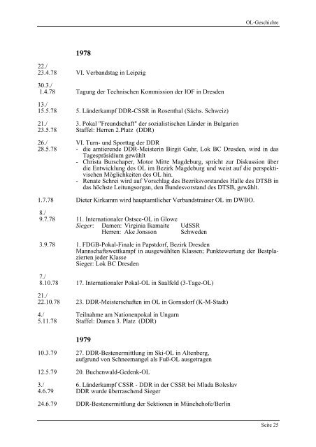 38 Jahre OL in der DDR - SV Wissenschaft Quedlinburg e.V.