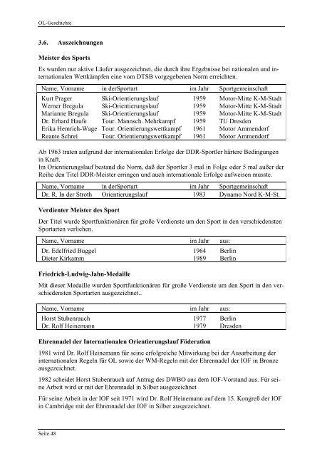 38 Jahre OL in der DDR - SV Wissenschaft Quedlinburg e.V.