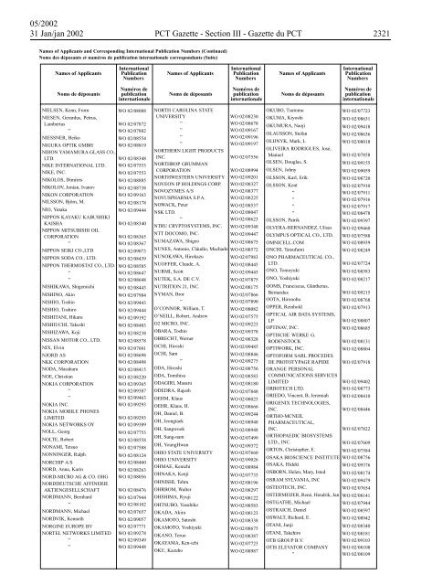 PCT/2002/5 : PCT Gazette, Weekly Issue No. 5, 2002 - WIPO