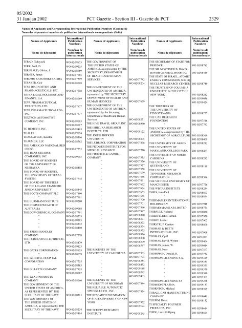 PCT/2002/5 : PCT Gazette, Weekly Issue No. 5, 2002 - WIPO