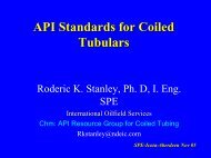 API Standards for Coiled Tubulars