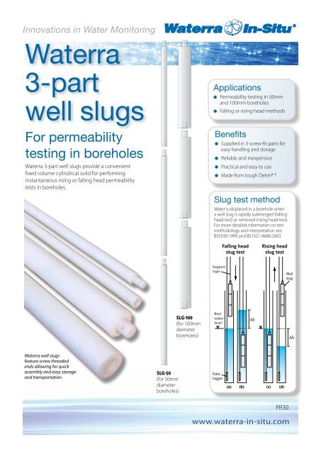 Waterra 3-part well slugs - Field Environmental Instruments