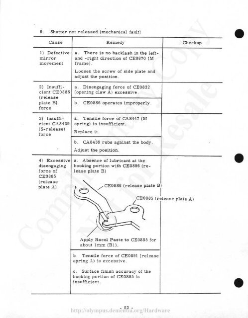 Olympus OM-2 Service Manual Part 4 of 5 - Olympus @ Dementix.org