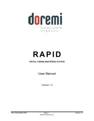 Rapid User Guide - Doremi Labs