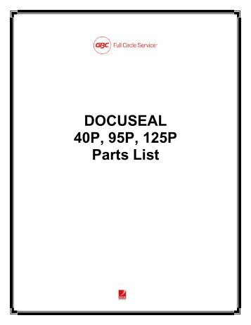 DOCUSEAL 40P, 95P, 125P Parts List