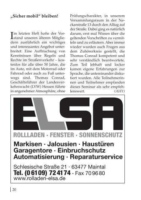 Heft 38 vom November 2013 - Bürgerhilfe Maintal eV