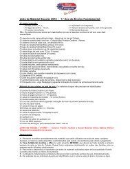 Lista de Material Escolar 2012 - 1.Âº Ano do Ensino Fundamental: