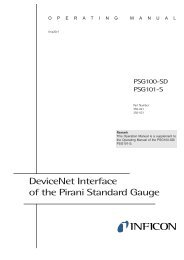 DeviceNet Interface of the Pirani Standard Gauge