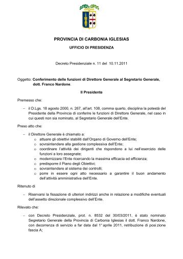 Nomina direttore dott Franco Nardone.pdf - Provincia di Carbonia ...