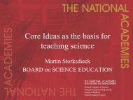 Core Ideas as the basis for teaching science