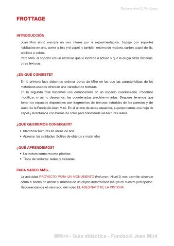 FROTTAGE - FundaciÃ³ Joan MirÃ³