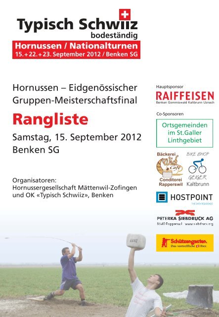 Eidgenössischer Gruppenmeisterschaftsfinal 2012 Benken SG ...