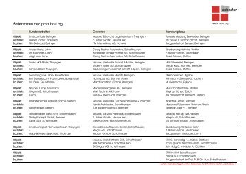 Referenzliste (PDF) - PMB Bau AG