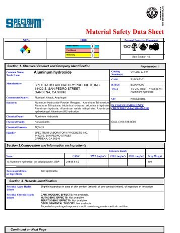 MSDS - Spectrum Chemical