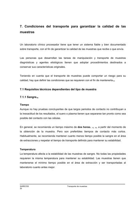 Requisitos del transporte de muestras de diagnÃ³stico para ...