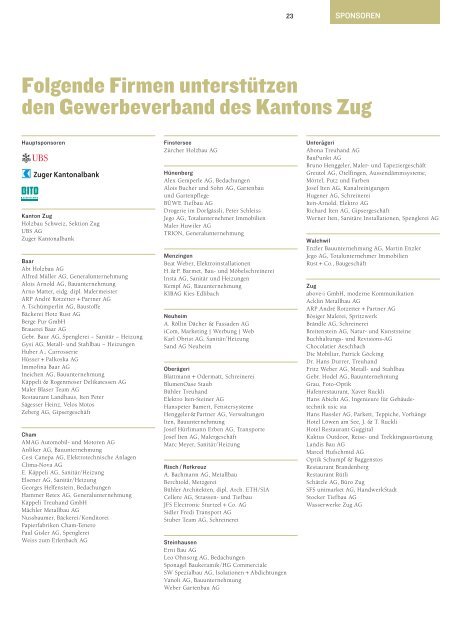 in guten händen - Gewerbeverband Kanton Zug