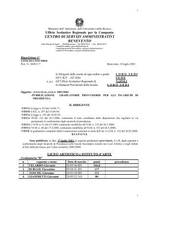 C.S.A. Benevento - Ufficio scolastico regionale per la Campania