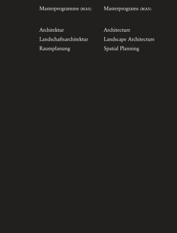 Architektur Landschaftsarchitektur Raumplanung Architecture ...