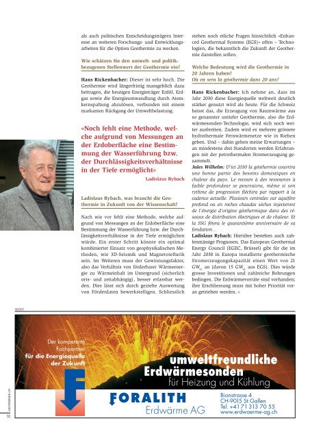 Interview mit Romano Vassalli - Geothermie.ch