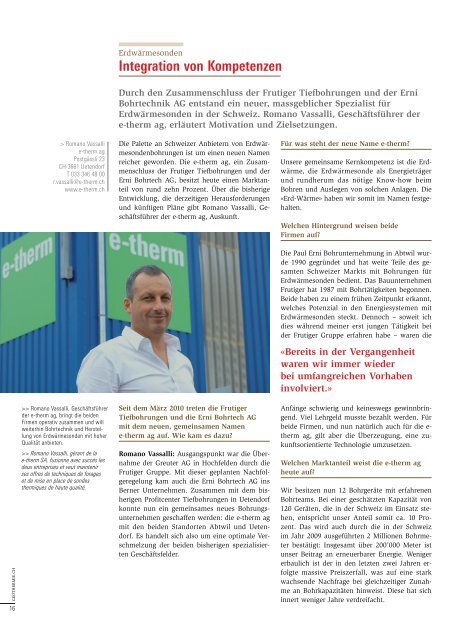 Interview mit Romano Vassalli - Geothermie.ch