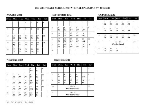 Download the Secondary School Academic Calendar for 2012-13 ...