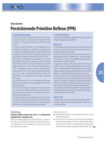 7 275 Persistierende Primitive Reflexe (PPR) - Dr. Garten
