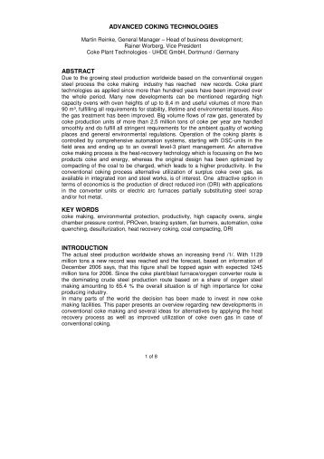 advanced coking technologies abstract key words introduction
